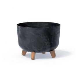 Kvetináč plastový, priemer 339mm, GRACIA BETON EFFECT, antracit, výška 240mm