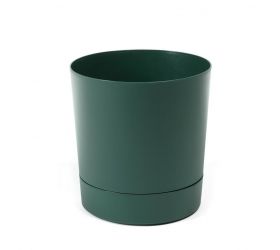 Kvetináč s miskou plastový, priemer 325mm, Aura, zelený, výška 340mm