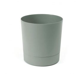 Kvetináč s miskou plastový, priemer 325mm, Aura, sivozelený, výška 340mm