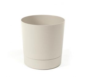 Kvetináč s miskou plastový, priemer 280mm, Aura, béžový, výška 294mm