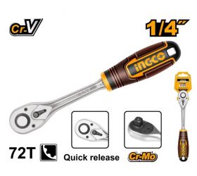 Račňa 1/4" Cr-V, 155mm, 72 zubov INGCO KLC
