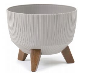 Kvetináč plastový, priemer 290mm, ROMA JUMPER, taupe sivohnedý