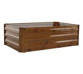 Záhon vyvýšený oceľový hranatý 120x60x45cm drevodekor GARDENKUS