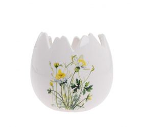 Dekorácia obal na kvetináč škrupinka 12,5x11 cm porcelán