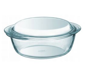 Misa zapekacia okrúhla s pokrievkou, 27x23x11cm, 2,3L+0,7L, sklo číre PYREX KLC