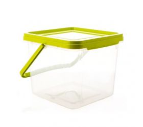 Vedro plastové, 6,3L, 19x22x24cm, hranaté s vekom