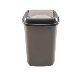 Kôš na odpad preklápací 28 l, plastový, QUATRO, sivý