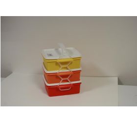 Obedár plastový, 3x1,2L, hranatý