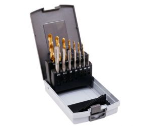 Závitník HSS +vrták HSSTiN M3-M12mm, 14dielna sada
