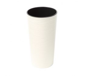Kvetináč plastový vysoký, priemer 19cm, LILIA DLUTO, krémový
