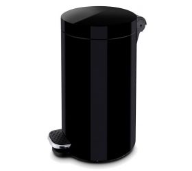 Kôš na odpad nerezový, 30L, šlapací čierny