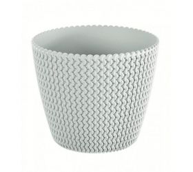 Kvetináč plastový, priemer 16cm, SPLOFY, biely