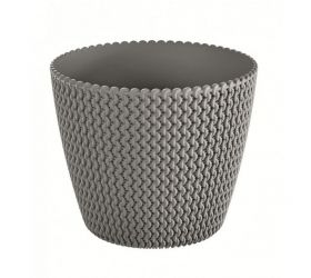 Kvetináč plastový, priemer 16cm, SPLOFY, sivý