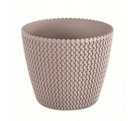 Kvetináč plastový, priemer 19cm, SPLOFY, mocca
