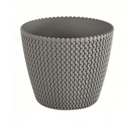 Kvetináč plastový, priemer 19cm, SPLOFY, sivý