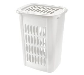 Kôš na špinavé prádlo plastový, objem 53L, biely, "COVER LINE" TONTARELLI
