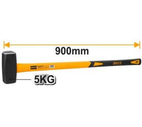 Mlat / obojručné ťažké kladivo, sklolaminátová násada, 5000g INGCO