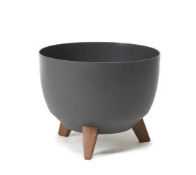 Kvetináč plastový, prírodný, priemer 33cm, ROMA, antracit