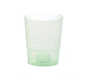 Kvetináč plastový, transparentný, priemer 12,5 cm, COUBI ORCHID, zelený