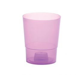 Kvetináč plastový, transparentný, priemer 12,5 cm, COUBI ORCHID, fialový