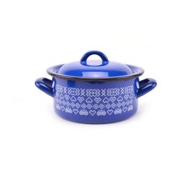 Kastról smaltovaný s pokrievkou, 18cm / 2,0L dekor Čičmany