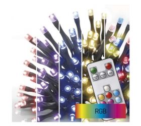 Reťaz vianočná classic, RGB, 96LED, 10m, IP44