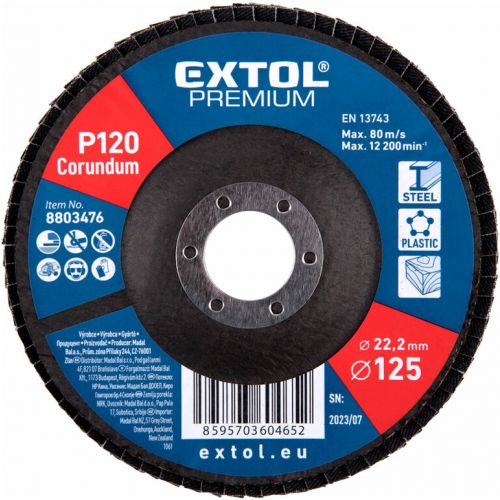 Kotúč lamelový šikmý korunkový, P120, 125mm, d 22,2