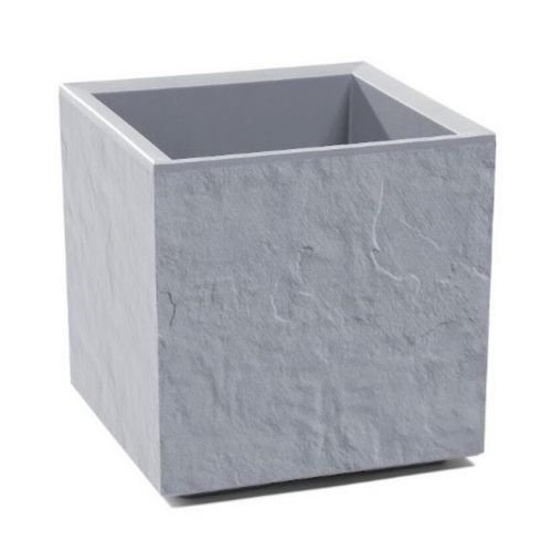Kvetináč UH 286x286 mm KARO kameň sivý výška 294 mm na kolieskach