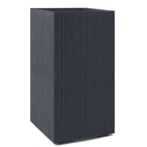 Kvetináč UH 286x286 mm KARO rebrovaný antracit výška 594 mm na kolieskach