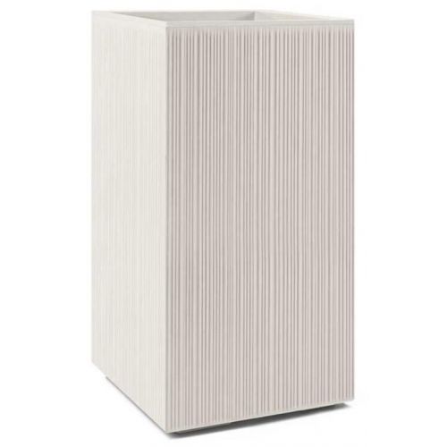 Kvetináč UH 286x286 mm KARO rebrovaný béžový výška 594 mm na kolieskach
