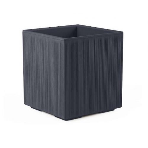 Kvetináč UH 286x286 mm KARO rebrovaný antracit výška 294 mm na kolieskach