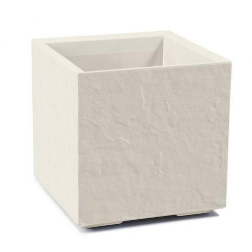 Kvetináč UH 390x390 mm KARO kameň béžový výška 394 mm na kolieskach