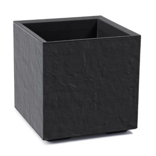 Kvetináč UH 390x390 mm KARO kameň čierny výška 394 mm na kolieskach