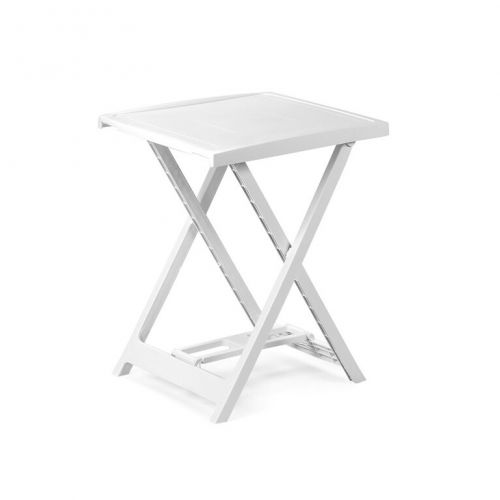 Stôl plastový, skladací, výška 65cm, ARNO, biely