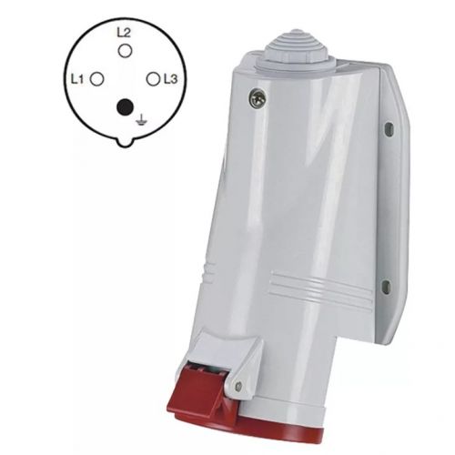 Zásuvka 4P 32A/400, IP44, nástenná