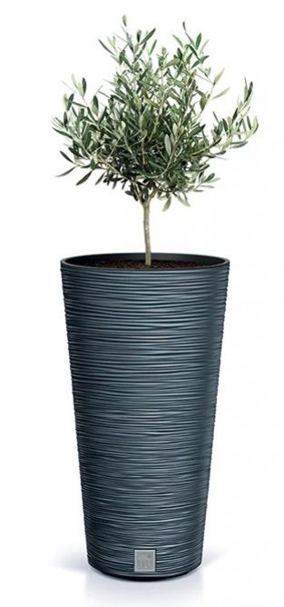Kvetináč plastový, priemer 300mm, FURU SLIM, antracit, výška 575mm s vložkou