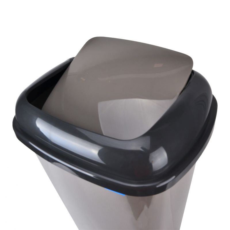 Kôš na odpad preklápací, objem 45L, plastový, QUATRO, mocca