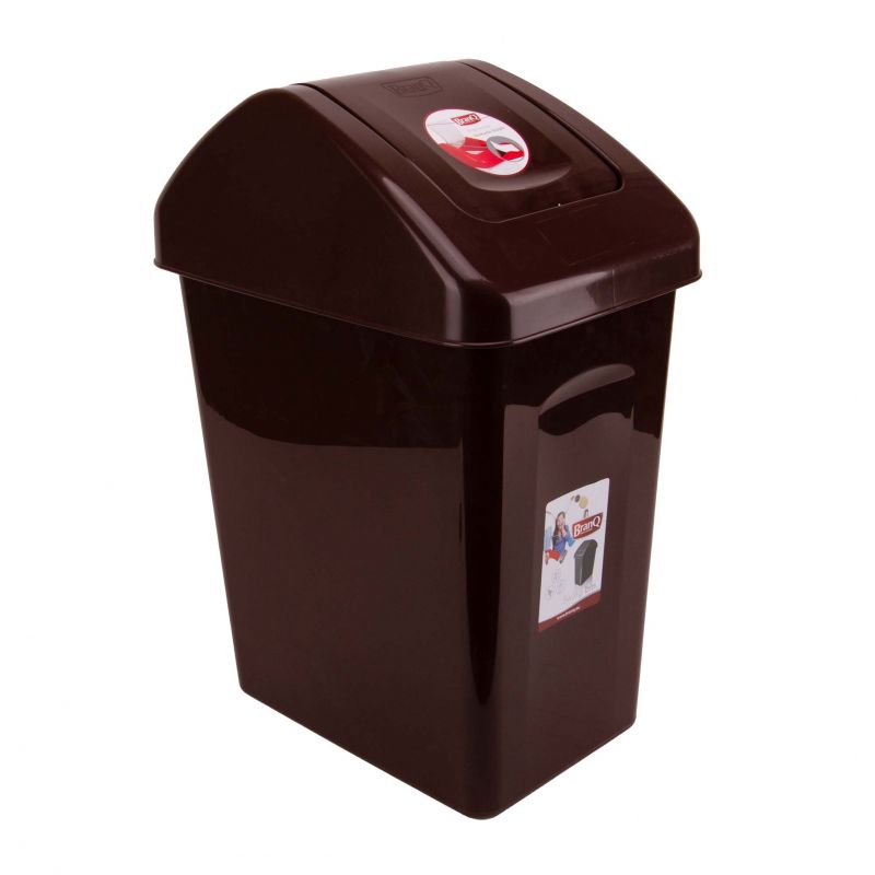 Kôš na odpad preklápací, 25L, plastový, SWING, hnedý