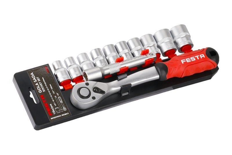 Gola sada 12ks + račňa 1/2", modrá