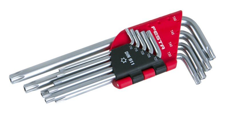 Kľuč TORX, sada 9ks, CrVa