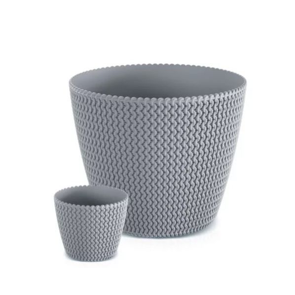 Kvetináč plastový, priemer 26cm, SPLOFY, antracit