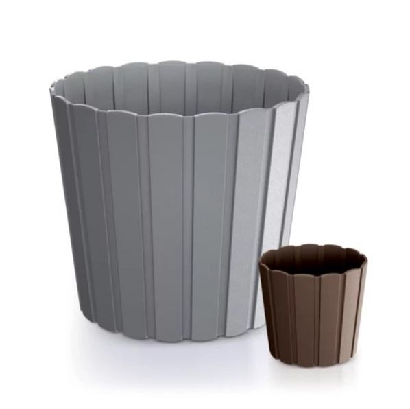 Kvetináč plastový, priemer 28,5cm, BOARDEE BASIC, antracit