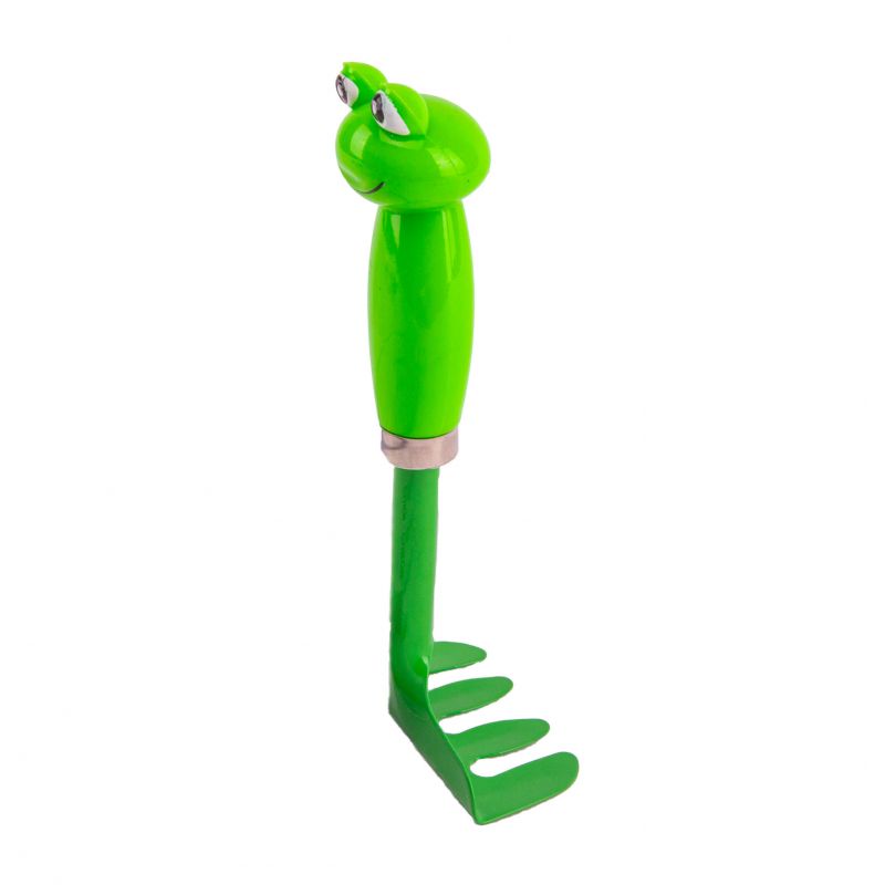 Hrable záhradné, detské, oceľové, 19cm, plastová rúčka, ŽABA