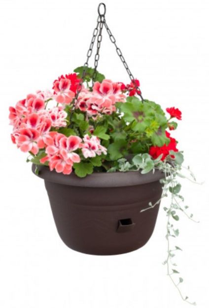 Kvetináč závesný, priemer 25cm, samozavlažovací, plastový, SIESTA, antracit